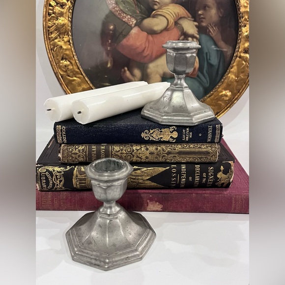 REVERE PEWTER 392  By Benedict  Lot of 2 Candlesticks VINTAGE 🕯️ - Picture 6 of 14